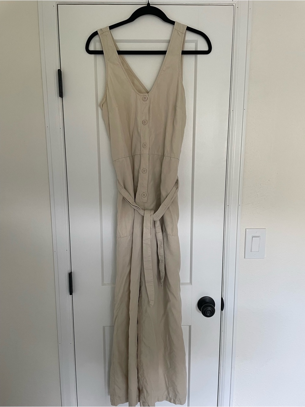Old Navy Tan Wide-leg Romper (M Tall)